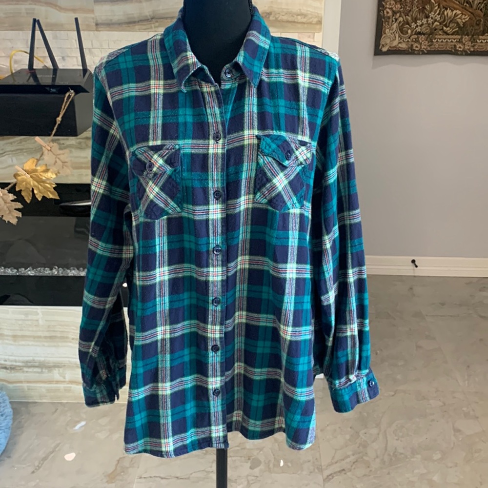 Mossimo Plaid Long Sleeve Button Down. Size 2X